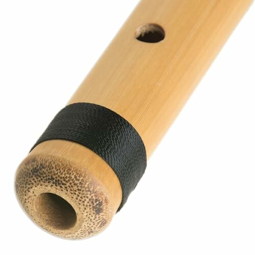 Closeup of a bamboo flute