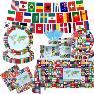 International World Flags Tableware Set