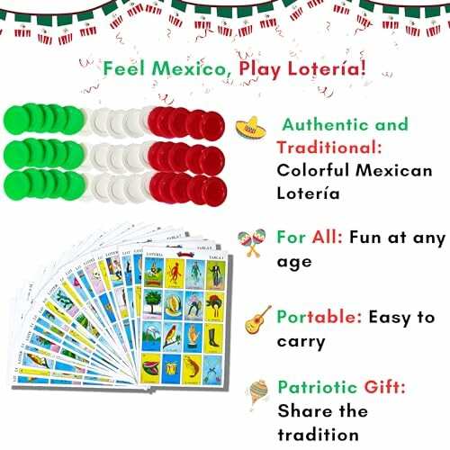 Mexican LoterÃÂÃÂÃÂÃÂÃÂÃÂÃÂÃÂÃÂÃÂÃÂÃÂÃÂÃÂÃÂÃÂ­a game set with cards and colorful chips.